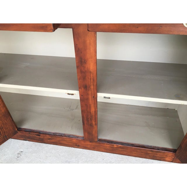 Bucks County Collection Raised Panel Pine 66" Buffet For Sale - Image 4 of 9