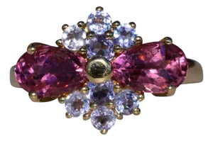 The Tarleton: Ladies 14K Tourmaline and Tanzanite Cocktail Ring