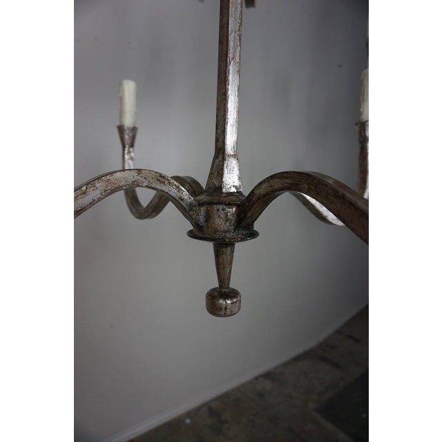 Metal Wrought Iron Silver Gilt Chandeliers by Melissa Levinson For Sale - Image 7 of 10