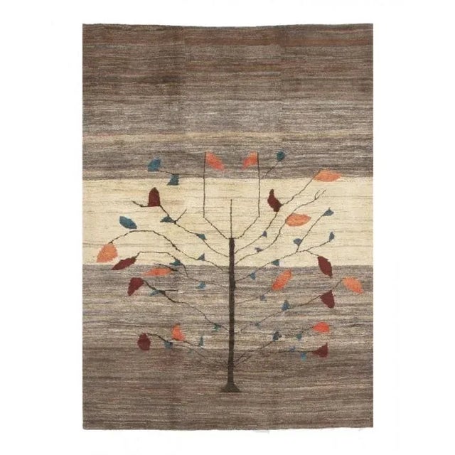 2010s Pasargad Light Brown Hand Knotted Persian Gabbeh Rug- 6' X 8' For Sale - Image 5 of 6