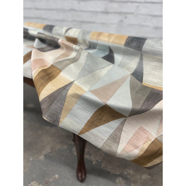 Newly Upholstered Queen Anne Style Vanity or Piano Bench For Sale - Image 4 of 10