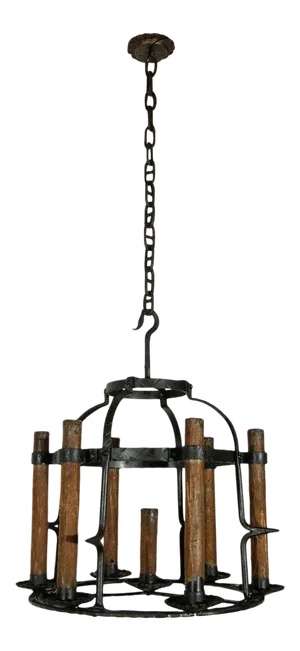 Early 20th Century French Iron Chandelier