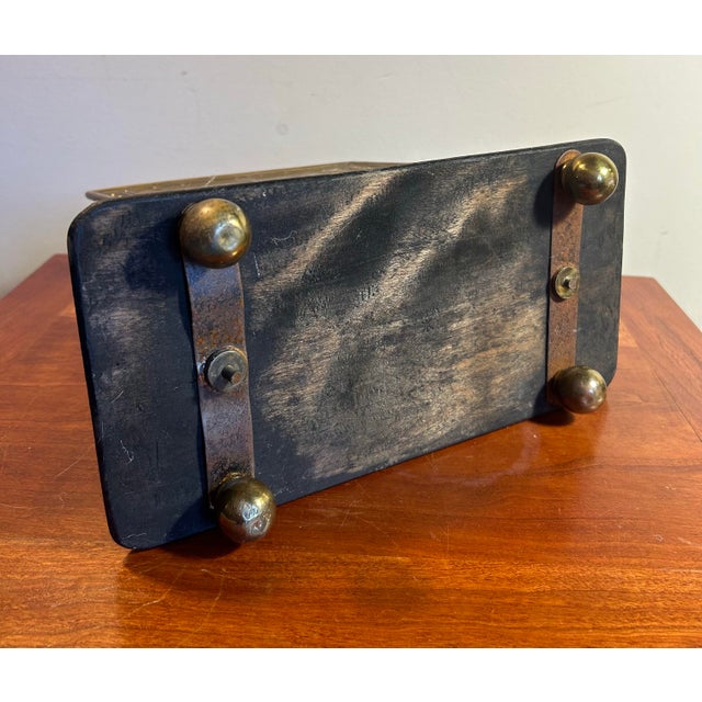 Antique Victorian Desktop Ornate Brass & Wood Letter Holder For Sale - Image 9 of 9