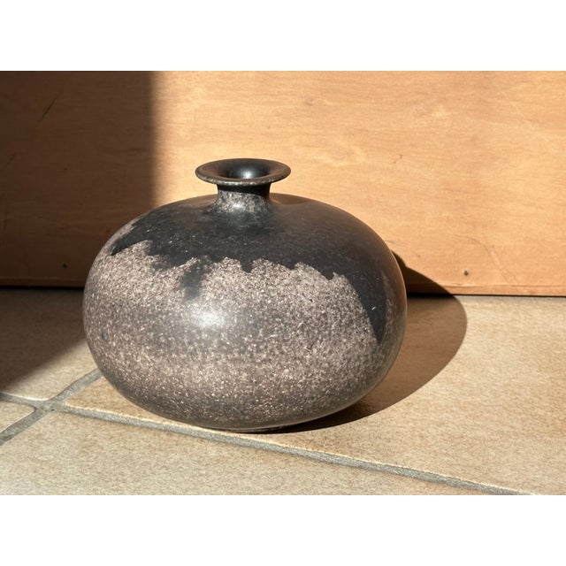 High-Fired Ceramic Vase with Smoke Glaze, Thuringia, Germany, 1970s For Sale - Image 9 of 13