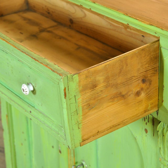 Antique Green Pine Buffet, 1910 For Sale - Image 9 of 16
