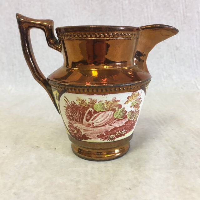Antique Copper Lustreware Jug With Scene Chairish
