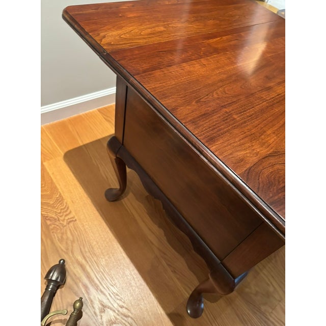 1990s Queen Anne Cherry Drop Leaf End Table - Pennsylvania House For Sale - Image 5 of 11