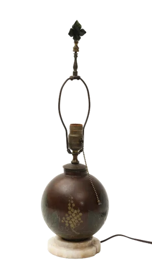 French Dinanderie Art Deco Bronze Table Lamp