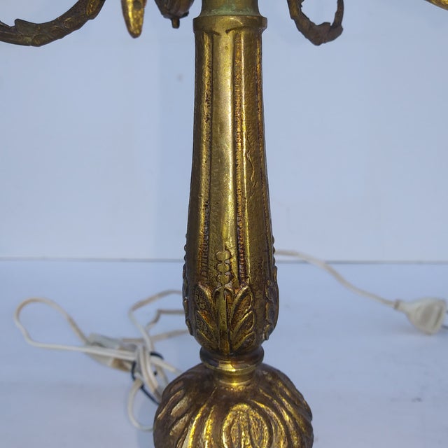 Mid 20th Century French Rococo Style 5 Light Candelabra Lamp For Sale - Image 15 of 18