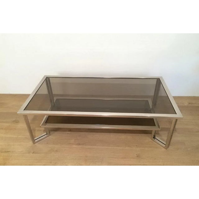 1970s Vintage Chrome Design Coffee Table For Sale - Image 6 of 13