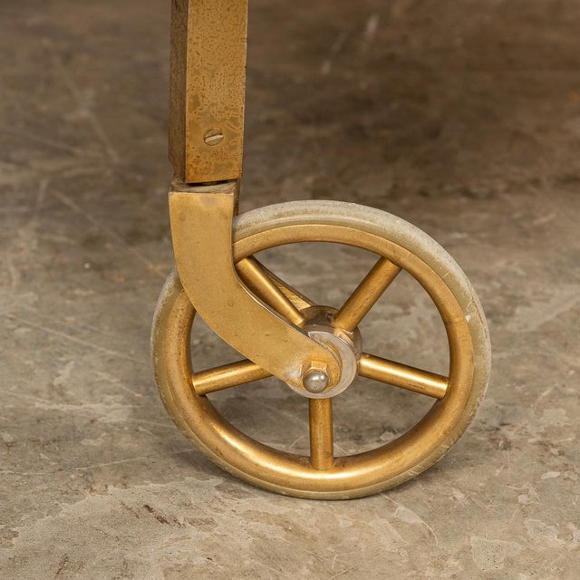 Metal 20th Century French Three Tier Brass & Glass Bar Trolley by Maison Bagues from Maison Baguès, 1960s For Sale - Image 7 of 17