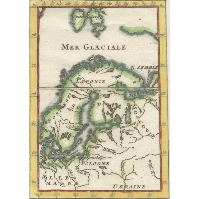 Antique Miniature Map of Scandinavia & the Baltic Sea, Northern Navigation, 1732 For Sale - Image 4 of 10