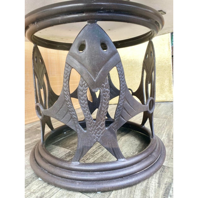 Alabaster 1980s Metal Stingray Base Patio Table With Fiberglass Top . For Sale - Image 8 of 12