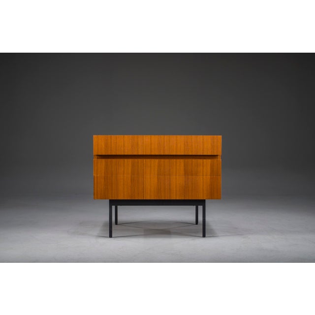 Minimalist teak cabinet by dieter waeckerlin for behr möbel, 1960s. Clean-lined design with three spacious drawers on a...