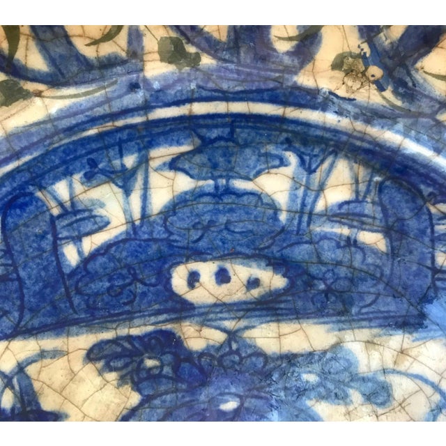 Blue 16th Century Persian Islamic Safavid Blue and White Dish For Sale - Image 8 of 13