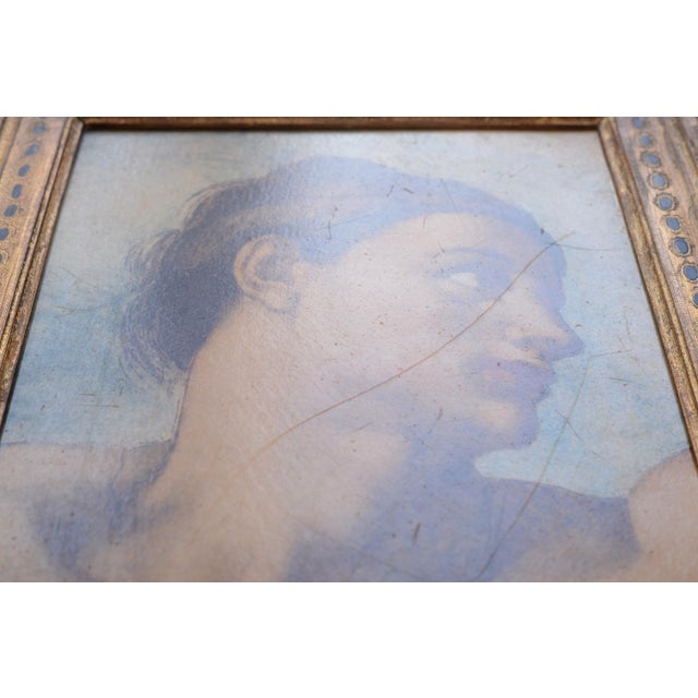 Wood Vintage Michelangelo Creation of Adam Detail Framed Print For Sale - Image 7 of 9