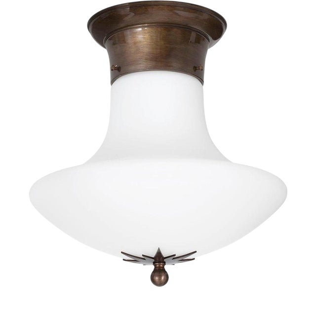 Crafts Stoby Oxide D40 Opal Glass Ceiling Lamp from Konsthantverk For Sale