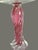 Late 20th Century Italian Art Glass Pink Cranberry & Clear Candle Pedestal Stand For Sale - Image 4 of 7