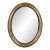 Midcentury Irish Oval Gold and Black Mirror with Diamanté Décor For Sale