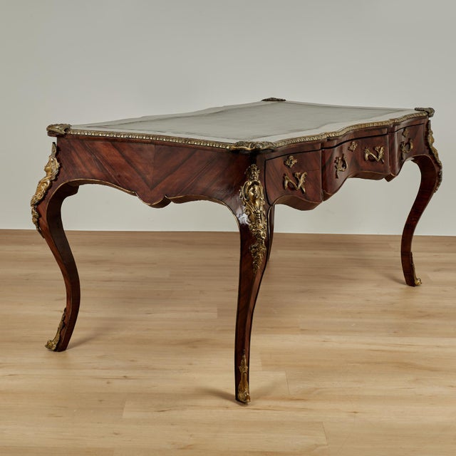 Antique French Louis XV Style Bureau Plat or Desk For Sale - Image 12 of 18