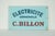 French Wooden Double Sided Blue Electricite Sign For Sale - Image 6 of 8