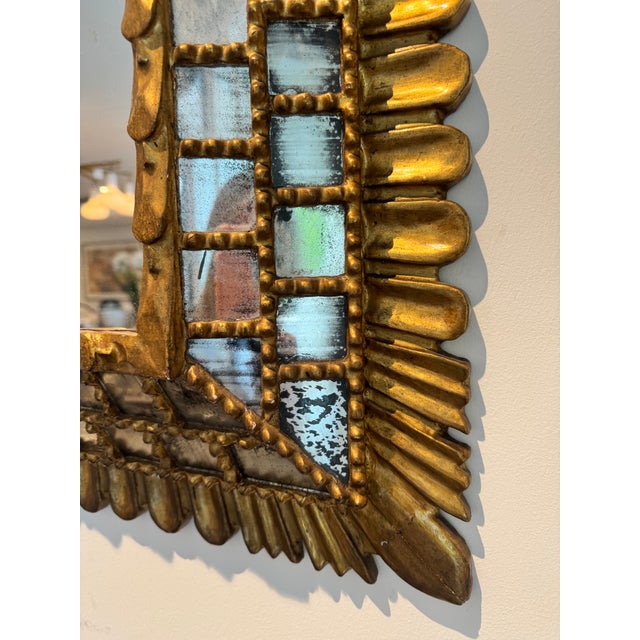 Baroque Ornate Gilt & Antiqued Mirror For Sale - Image 3 of 3