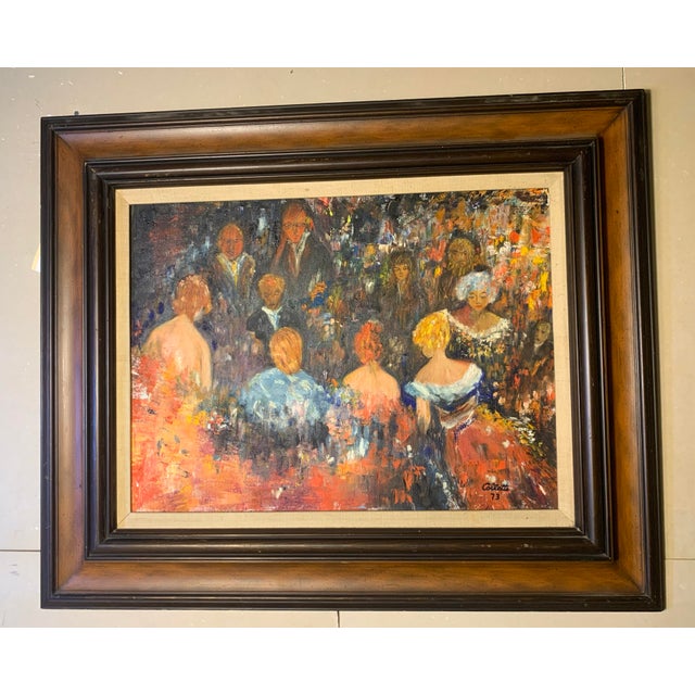 Large Mid-Century Impressionist Oil Painting Signed Colette ‘73 For Sale - Image 4 of 6