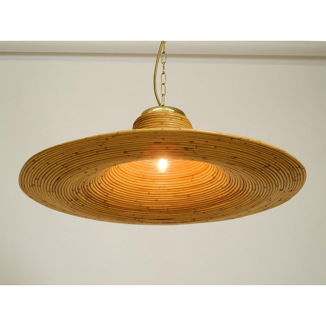 Wood Large Italian Bright Bamboo Pendant Lamp from Vivai Del Sud, 1970s For Sale - Image 7 of 18