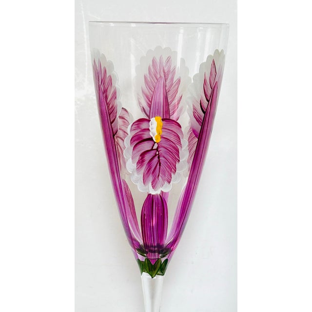 Easter Spring Flowers Wine/Champagne Glasses, Set of 6 For Sale - Image 4 of 8