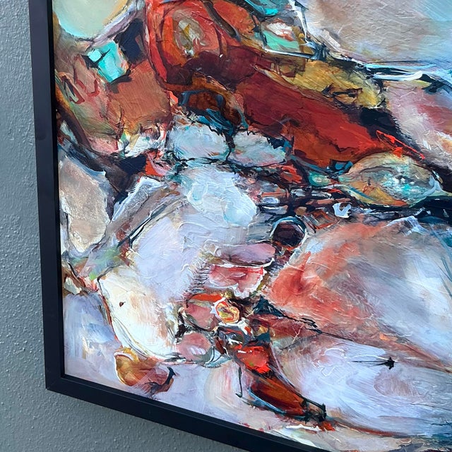 Late 20th Century Vintage Boho Original Abstract Oil on Board For Sale - Image 5 of 9