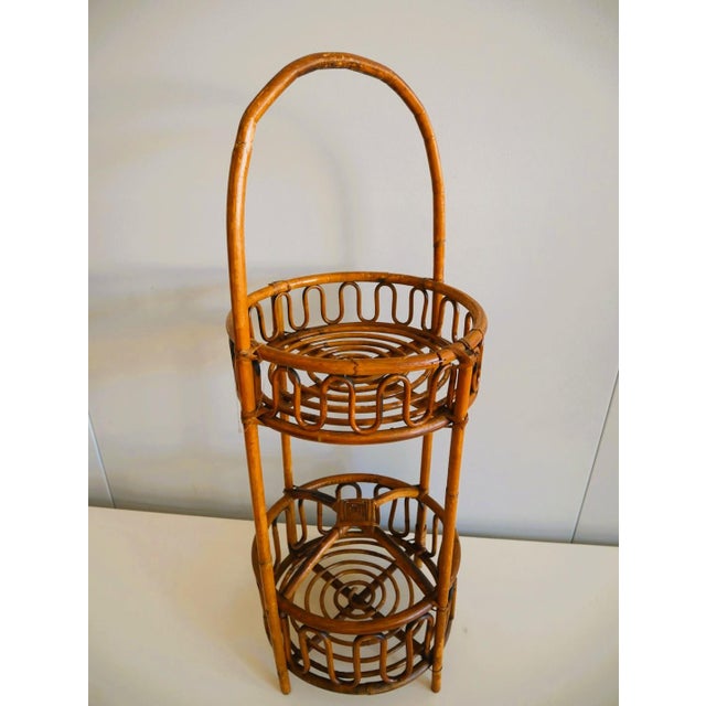 Wood Vintage Bottle Holder Bamboo Bottle Holder Cart, 1960s For Sale - Image 7 of 13