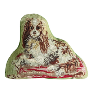 Needlepoint Dog Pillow of a King Charles Spaniel