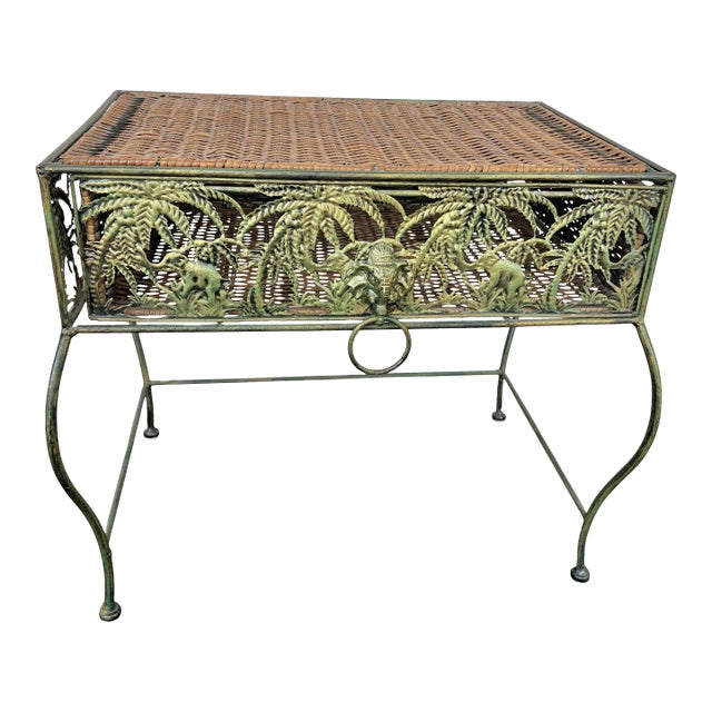 Vintage Plant Stand or Side Table With Drawer For Sale