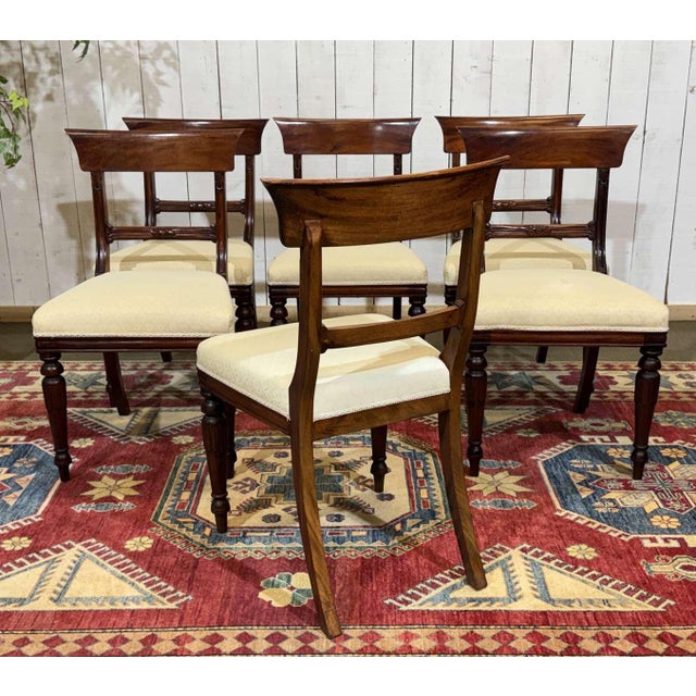 Vintage English Armchairs and Side Chairs in Mahogany, 1950s, Set of 8 For Sale - Image 10 of 18