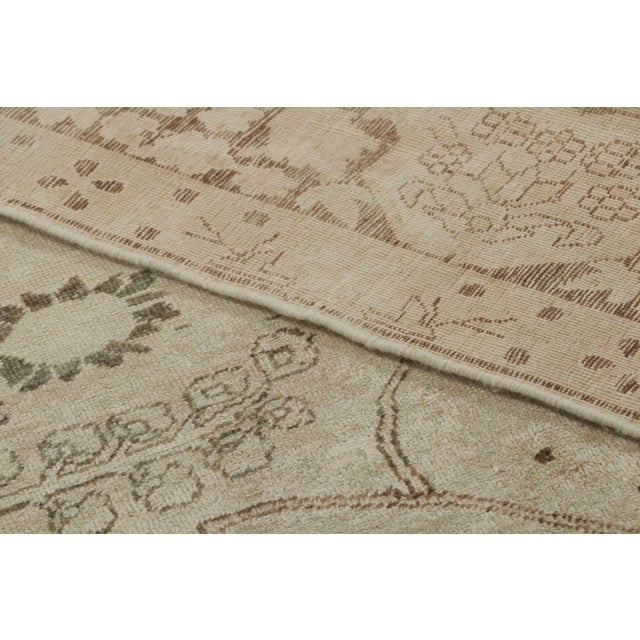 Antique Persian Kerman Rug in Tonal Beige With Floral Patterns - Rug & Kilim For Sale In New York - Image 6 of 6