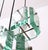 1960s Nile Green Hammered Glass Pendant Light by Zero Quattro, Italy, 1960s For Sale - Image 5 of 9