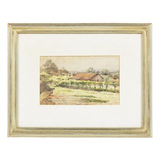 José De Brito, Landscape, Watercolor For Sale