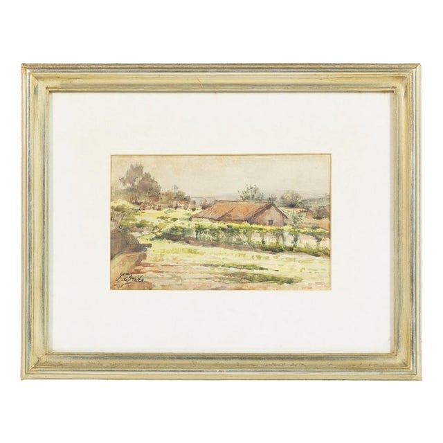 José De Brito, Landscape, Watercolor For Sale