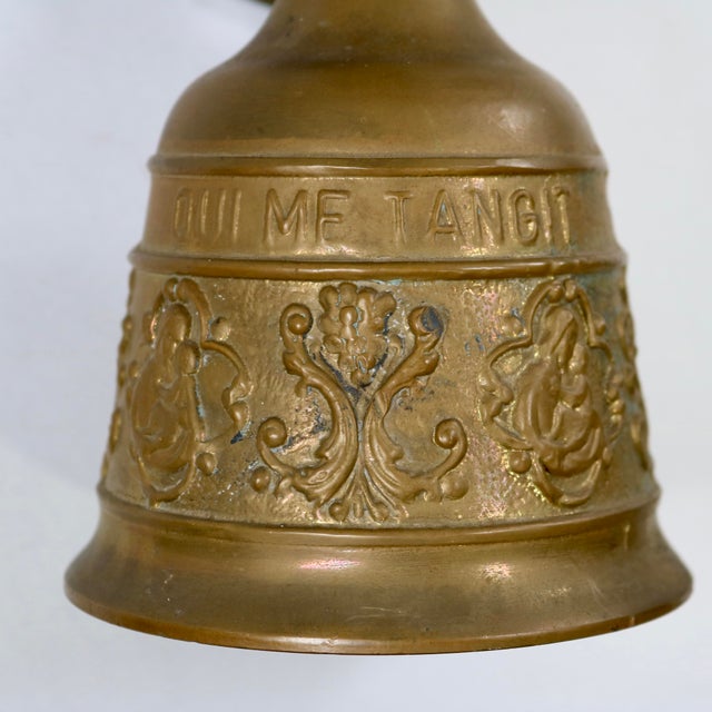 Vintage Brass Church Monastery Angel and Dragon Wall Hanging Bell For Sale In Cincinnati - Image 6 of 11