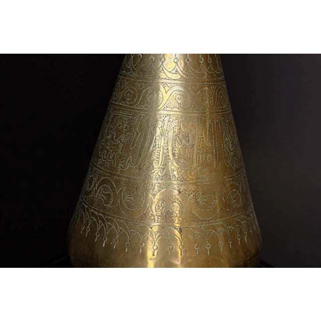 Large Islamic Brass Calligraphic Two-Handled Vase, Circa 1920 For Sale - Image 4 of 15