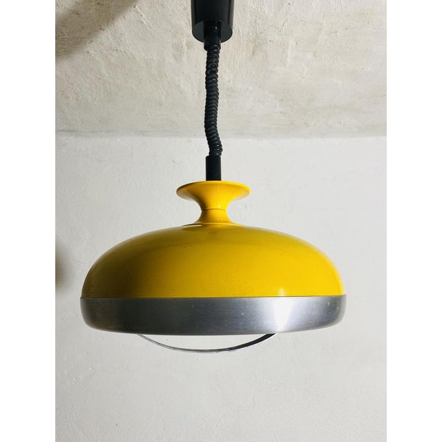 Mid-Century Modern Vintage Space Age Hanging Lamp in Bright Yellow, 1960s For Sale - Image 3 of 18
