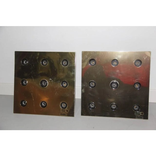 Metal Vintage Gold-Colored Ceiling Lamps from Guzzini, 1970s, Set of 2 For Sale - Image 7 of 8