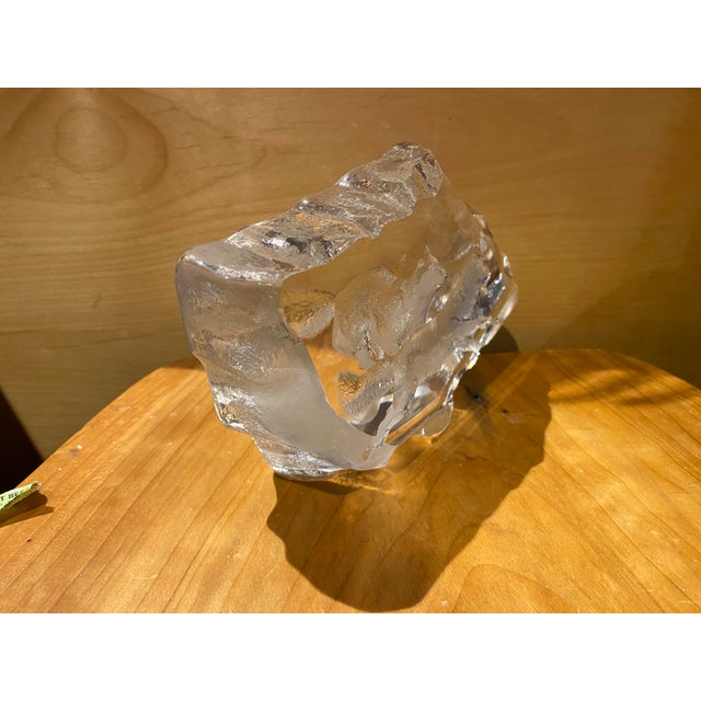 Stunning Mats Jonasson Signed Swedish Art Glass Running Wolf Pair Crystal Sculpture - 10" For Sale - Image 15 of 17