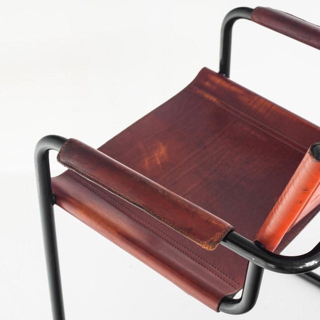Metal Cantilever Chair Model Mg5 in Leather by Matteo Grassi, Italy, 1990s For Sale - Image 7 of 16