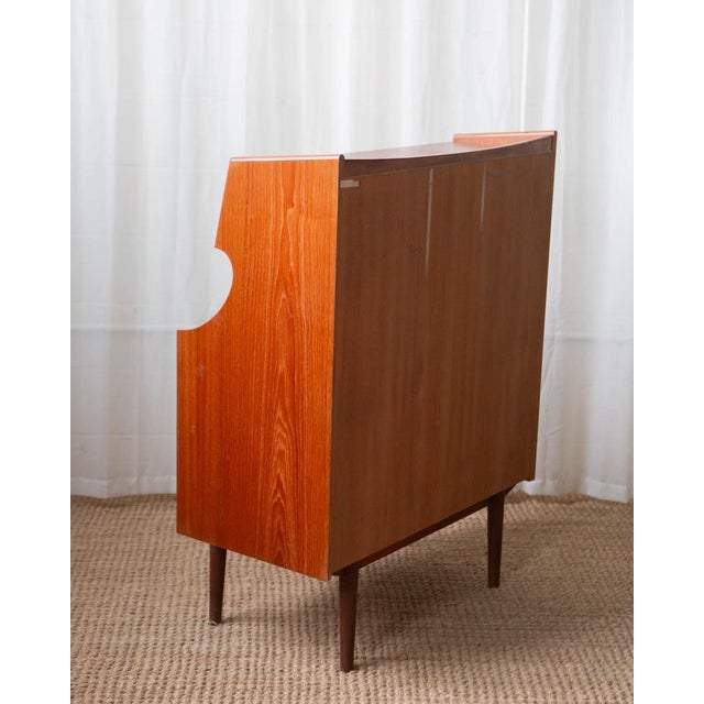 1960s Attributed to Gunnar Falsig Teak Sliding Glass Door Petite Secretary Desk For Sale - Image 12 of 18