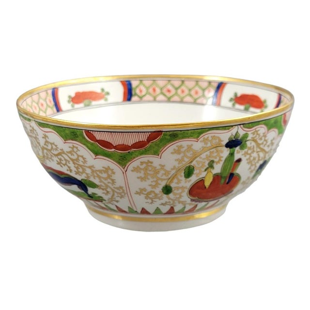 Antique Worcester Porcelain Bowl with Dragon in Compartments Decor, 1815 For Sale - Image 6 of 14