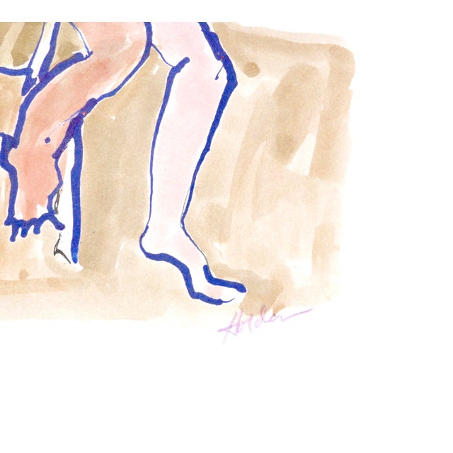 2020s ""Young Model" Watercolor and Ink Drawing by Martha Holden For Sale - Image 5 of 7