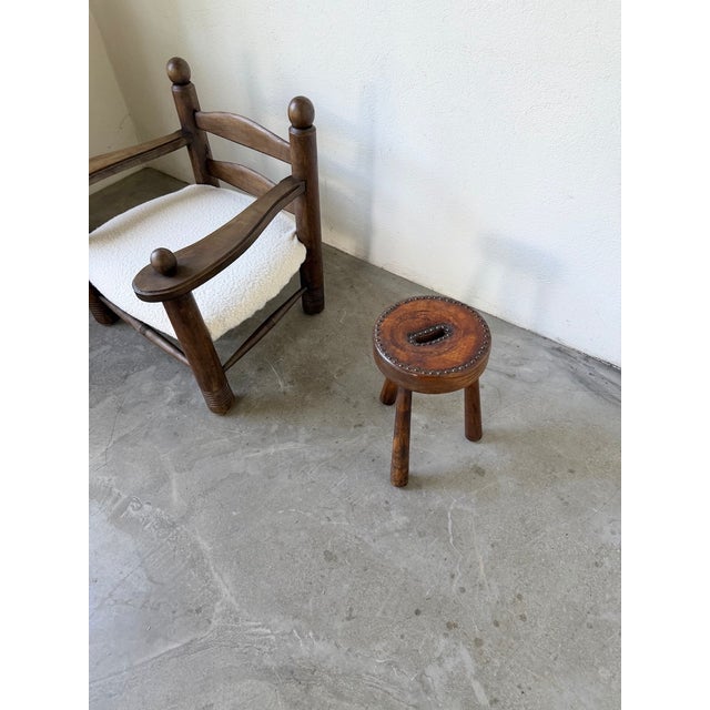 1960s Oak Tripod Shepherds Stool, 1960s For Sale - Image 5 of 14