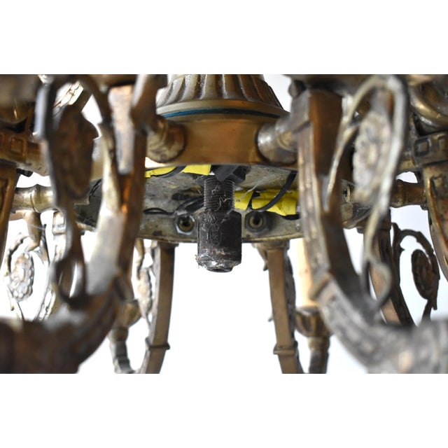 Antique French Empire Napoleon III Bronze Ormolu Chandelier For Sale - Image 12 of 13