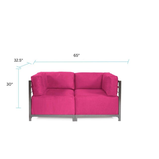 Axis 2pc Sectional Regency Fuchsia Titanium Frame For Sale In Chicago - Image 6 of 7
